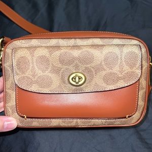 Coach Tan and Brown Crossbody Bag